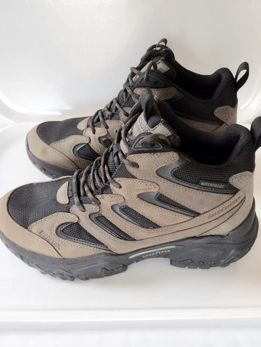 New Mens Sketchers Waterproof Relaxed Fit Terraform-Emmet Leather Hiking Boots